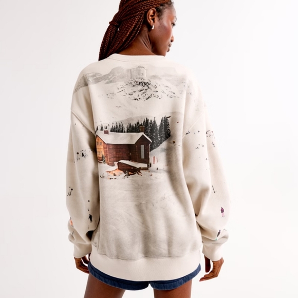 Abercrombie and fitch ski destination vintage Sunday crew neck Aspen Sweater - Picture 7 of 8